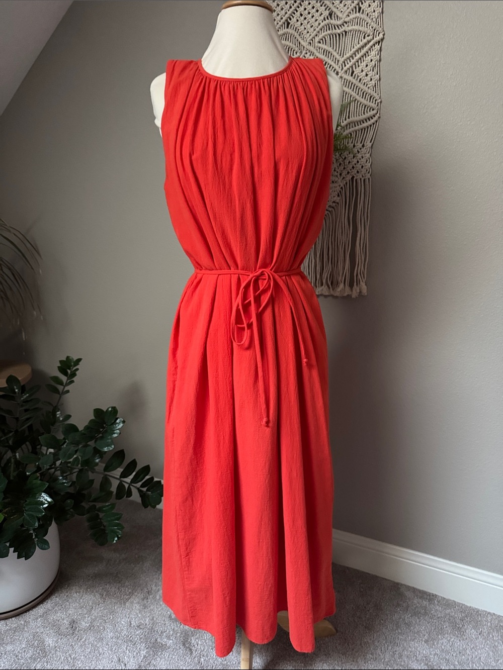 Gilli NWOT coral orange Grecian sleeveless dress small